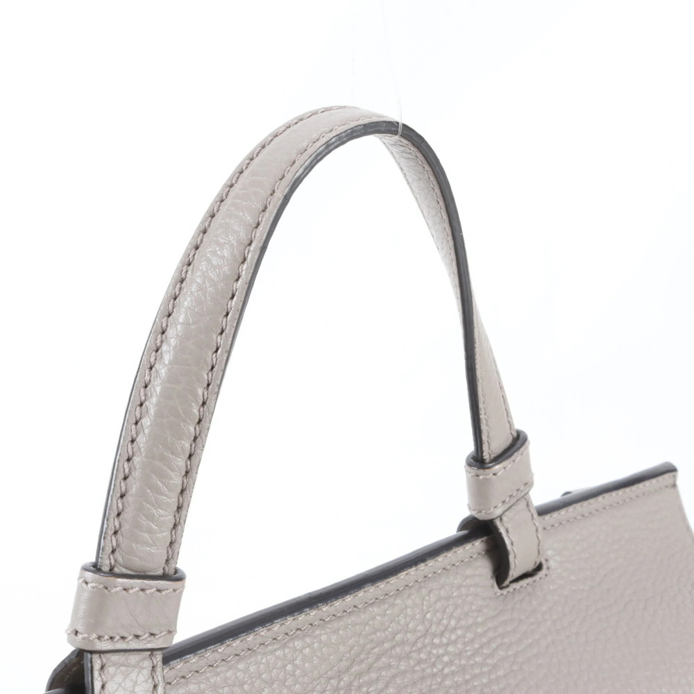 GUCCI Gray Leather Bamboo Shoulder Bag - Picture 2 of 8